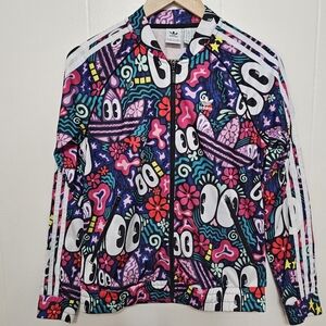 Adidas Hattie Stewart Superstar Graphic Eyes Print Track Full Zip Jacket Small